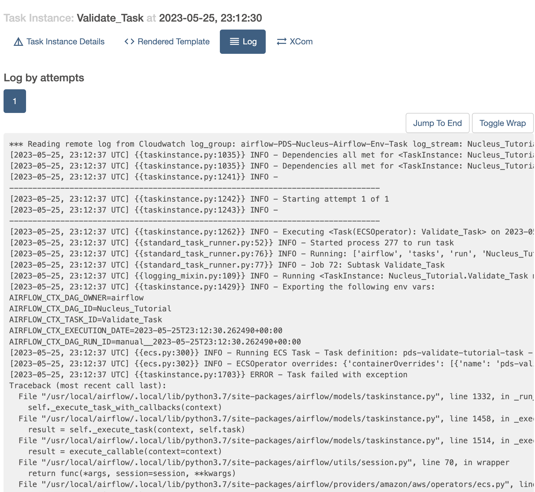 Airflow Task Instance Logs